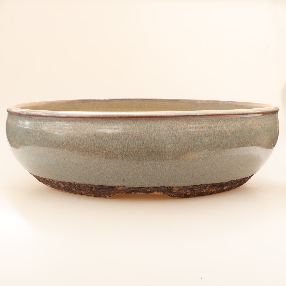 Keramik-Bonsai-Schale 35 x 35 x 9,5 cm, Farbe: grau – NUR PERSÖNLICHE ABHOLUNG oder Transport auf Paletten