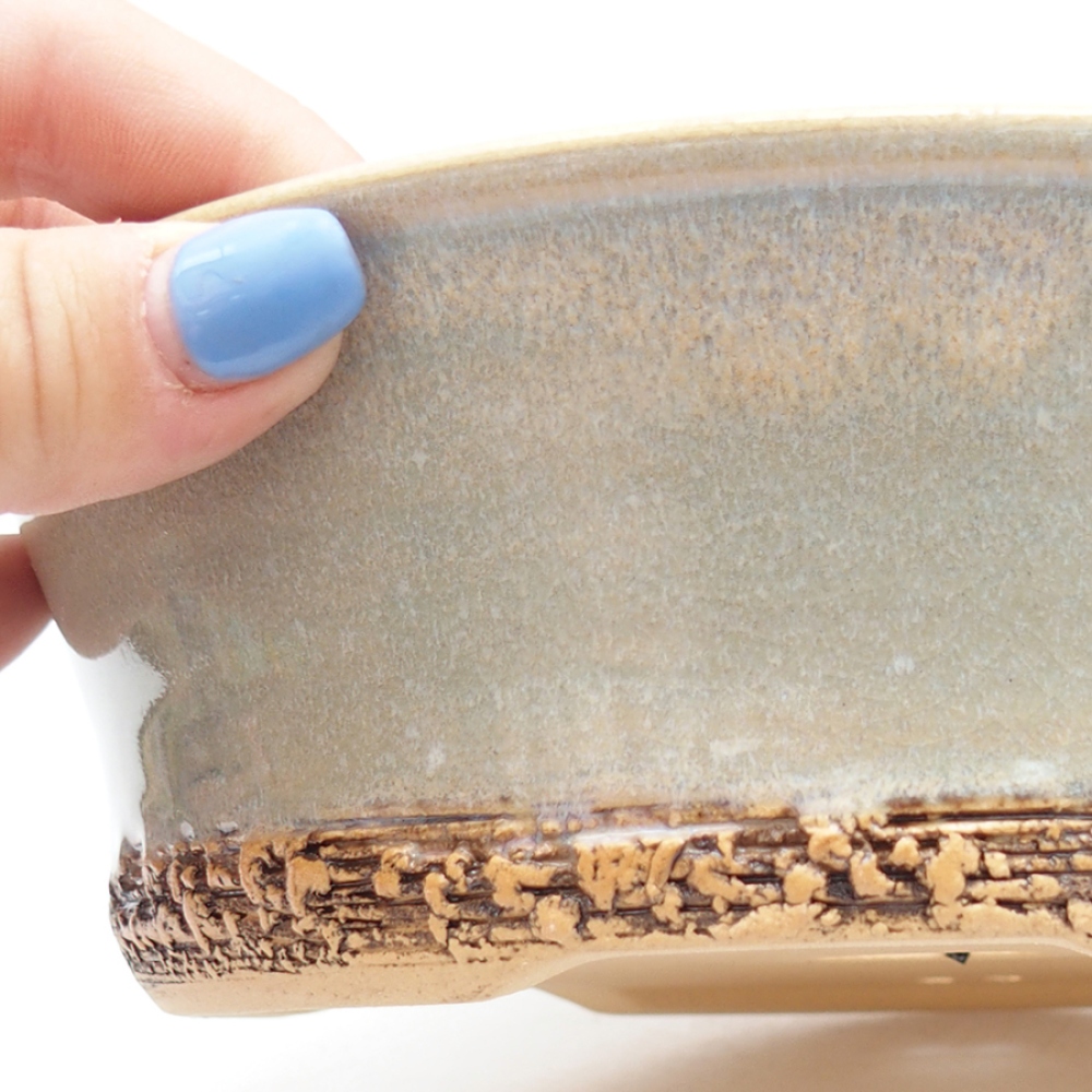 Keramik-Bonsai-Schale 19 x 19 x 6 cm, Farbe grün