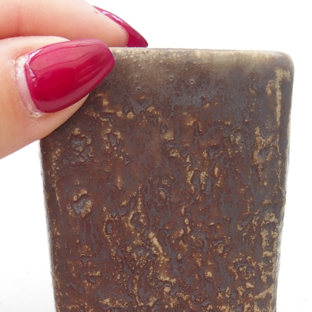 Bonsaischale aus Keramik 5 x 5 x 6,5 cm,  Farbe braun