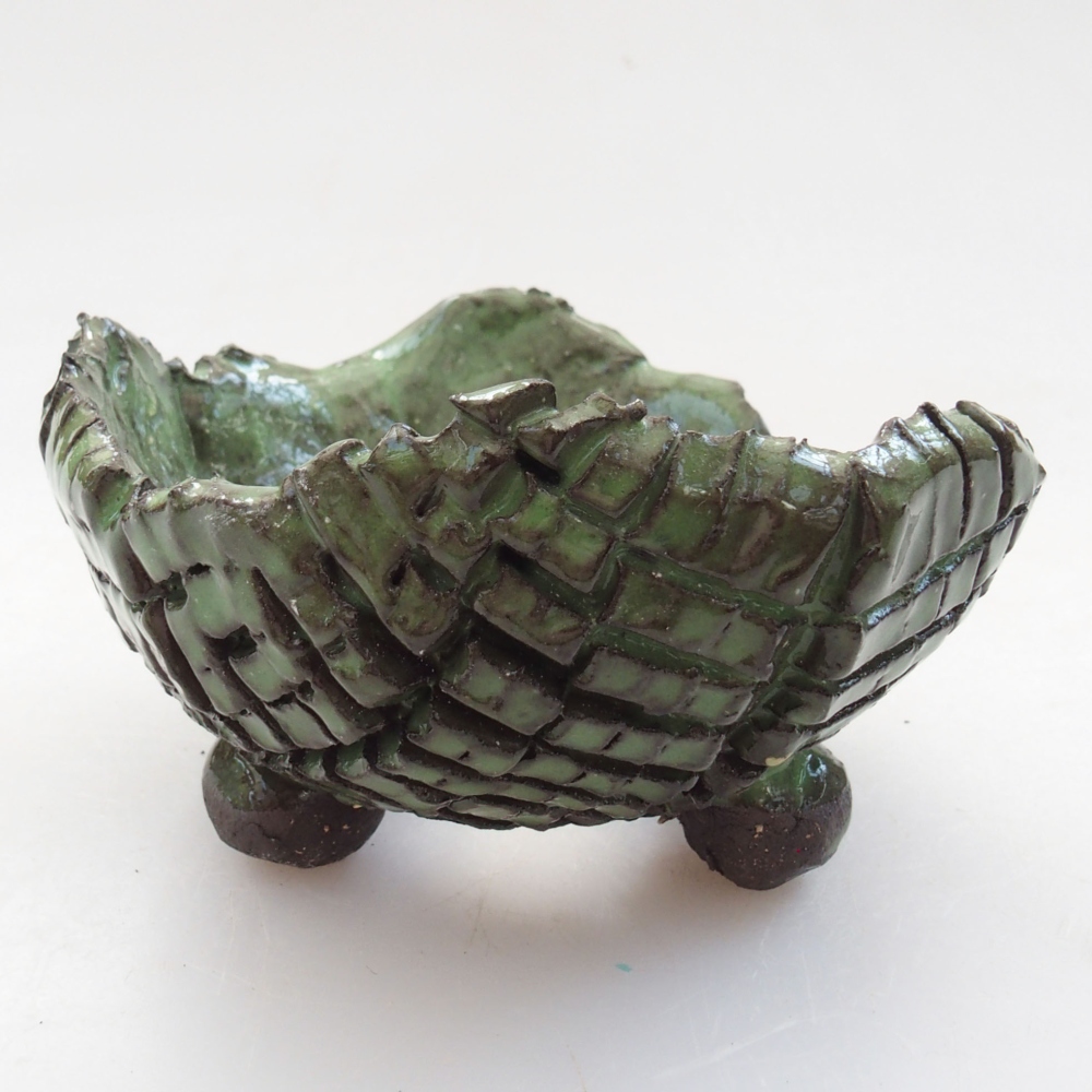 Keramikschale 6,5 x 6 x 4,5 cm, Farbe grün