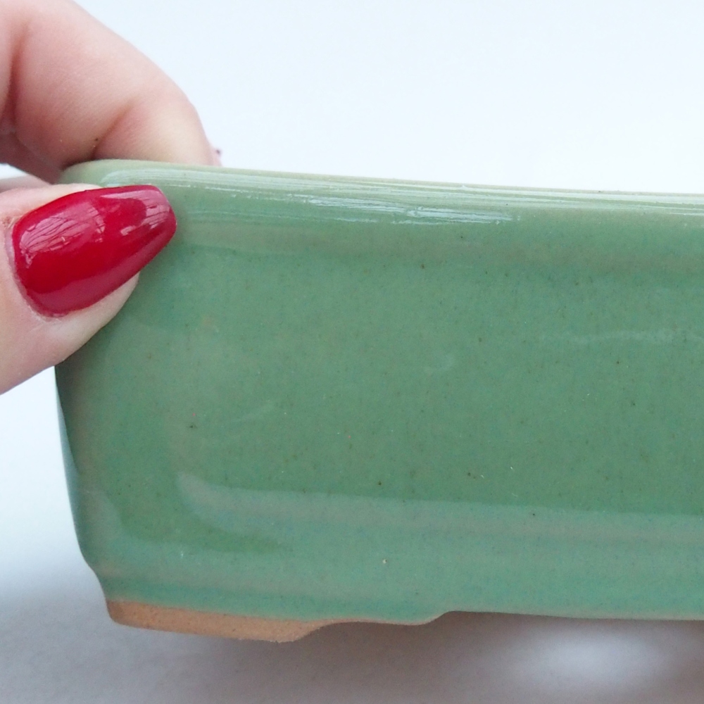 Bonsaischale aus Keramik 13 x 10 x 5 cm, grün