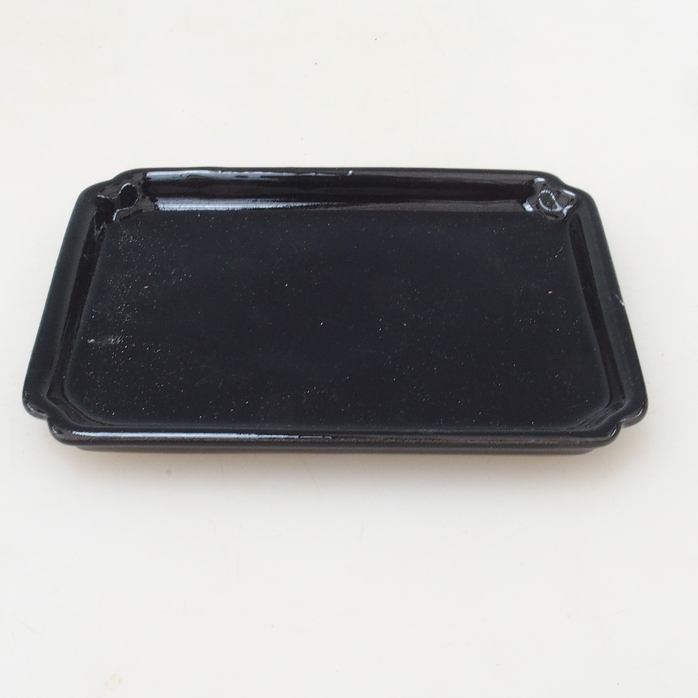 Bonsai-Schale rechteckig D5-S - 11,5 x 8,5 x 1 cm - schwarz