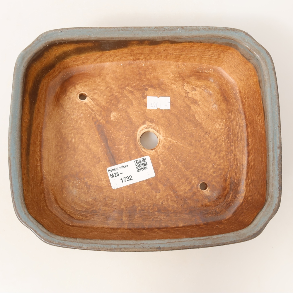 Keramik-Bonsai-Schale 21,5 x 18 x 6 cm, Farbe: Blau