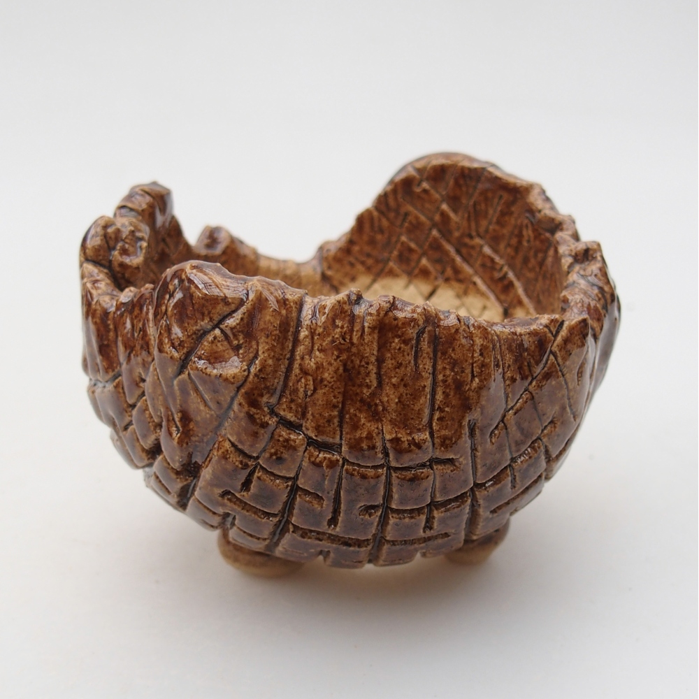 Keramikschale 9 x 8 x 6,5 cm , Farbe braun