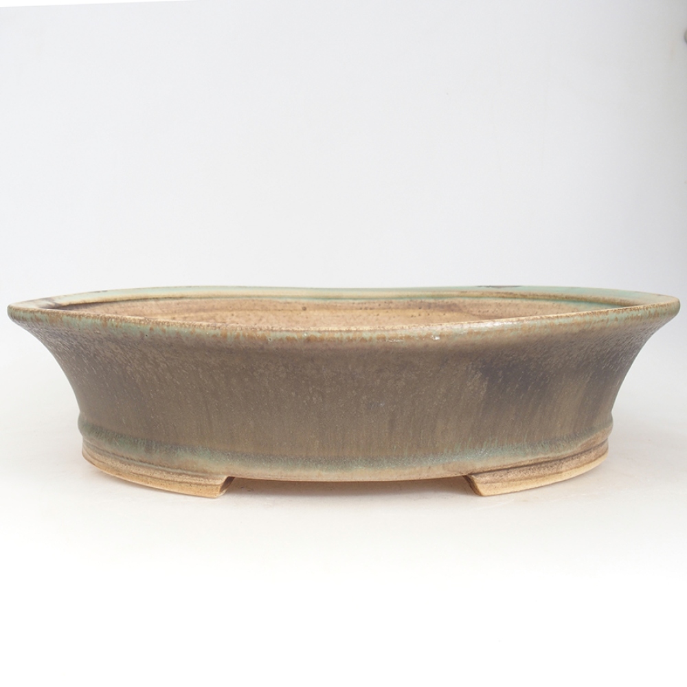 Keramik-Bonsaischale 32 x 29 x 7,5 cm, Farbe Grün