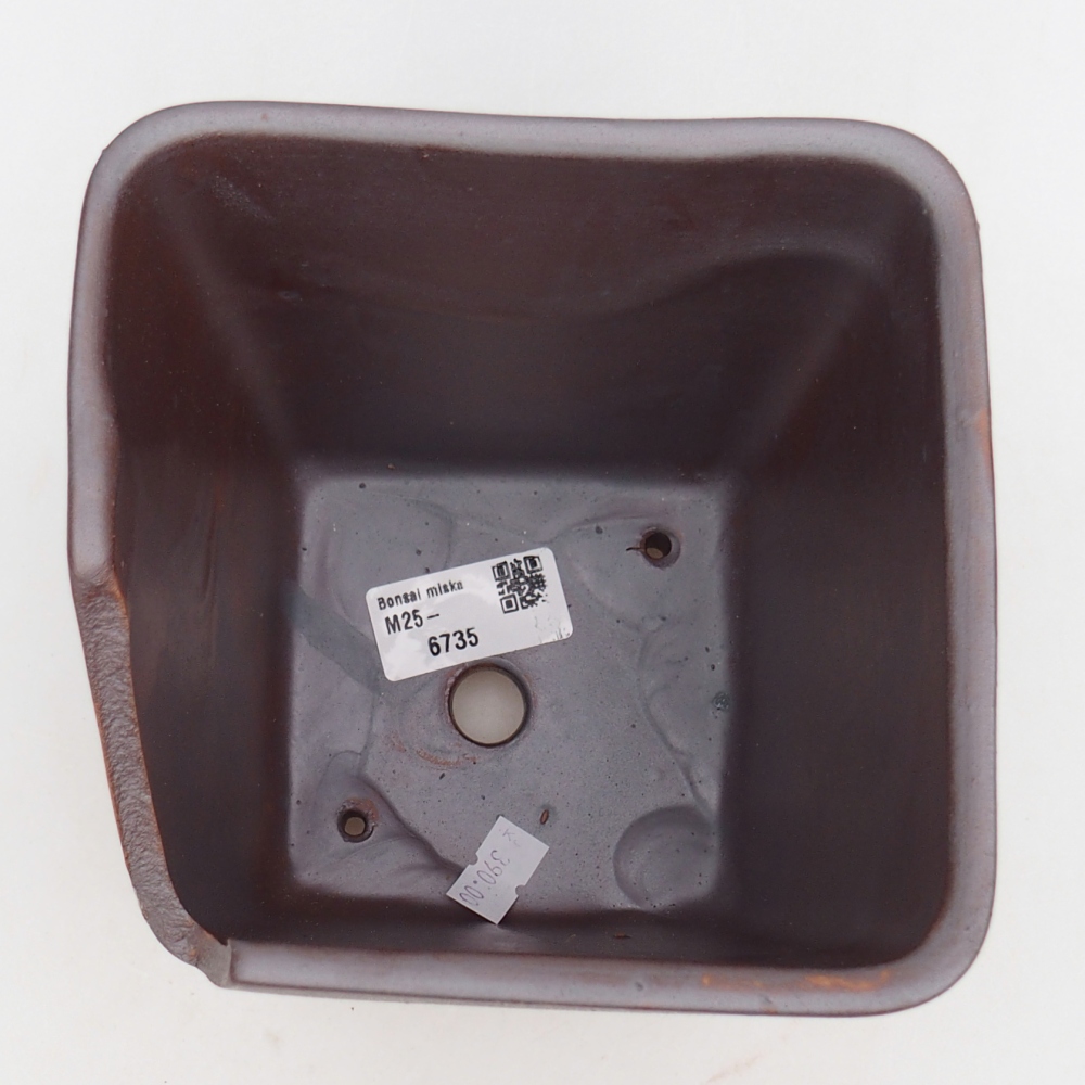 Bonsaischale aus Keramik 13,5 x 13,5 x 15 cm, metallfarben