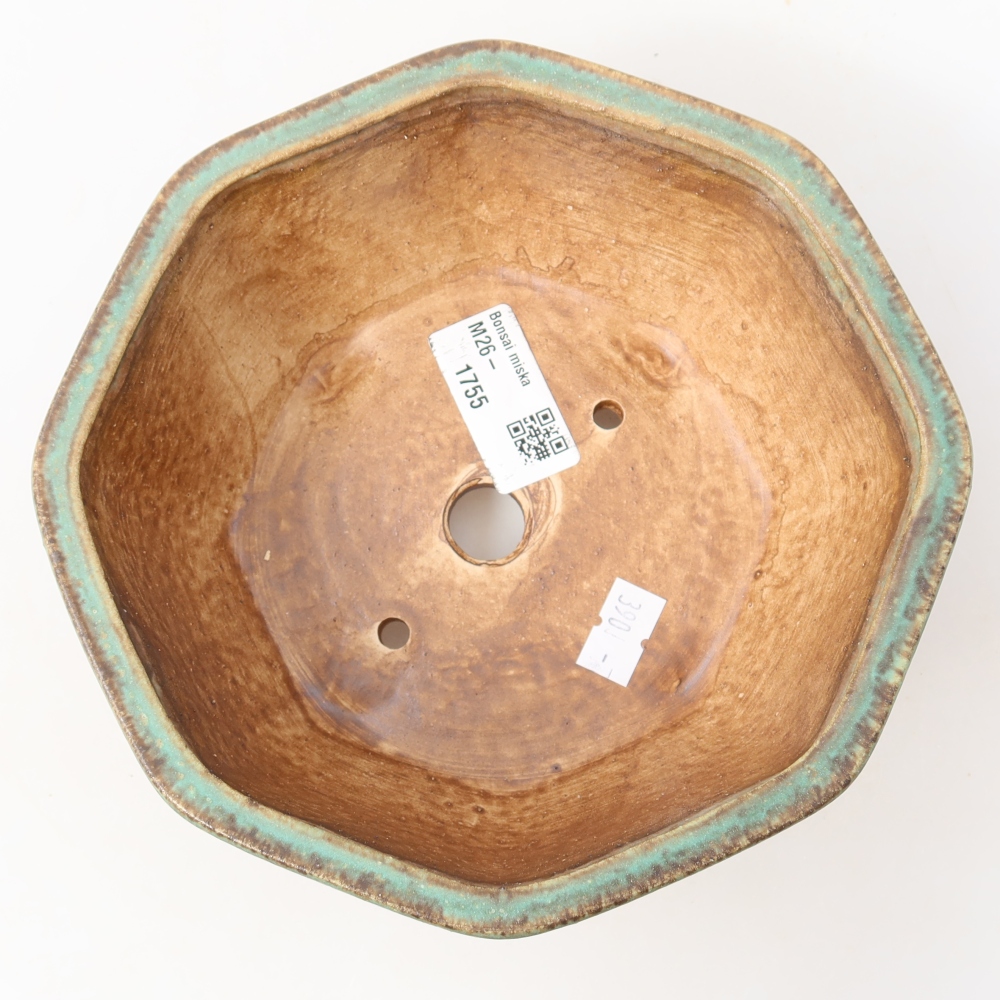 Keramik-Bonsai-Schale, 17 x 16 x 6,5 cm, Farbe: grün
