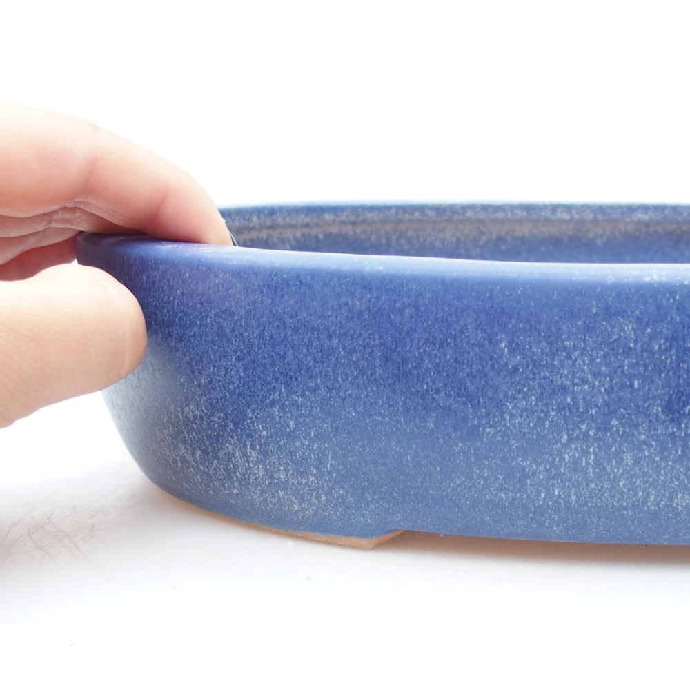 Keramik-Bonsaischale 26,5 x 21 x 5,5 cm, Farbe blau