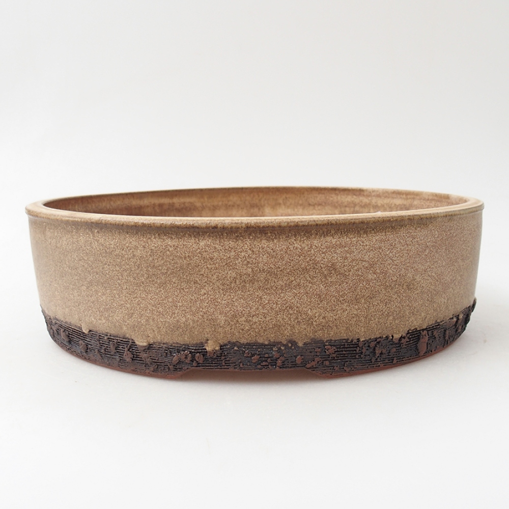 Keramik-Bonsaischale 24,5 x 24,5 x 7 cm, Farbe beige
