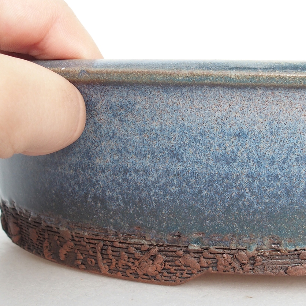 Bonsaischale aus Keramik 25,5 x 25,5 x 6,5 cm, Farbe blau