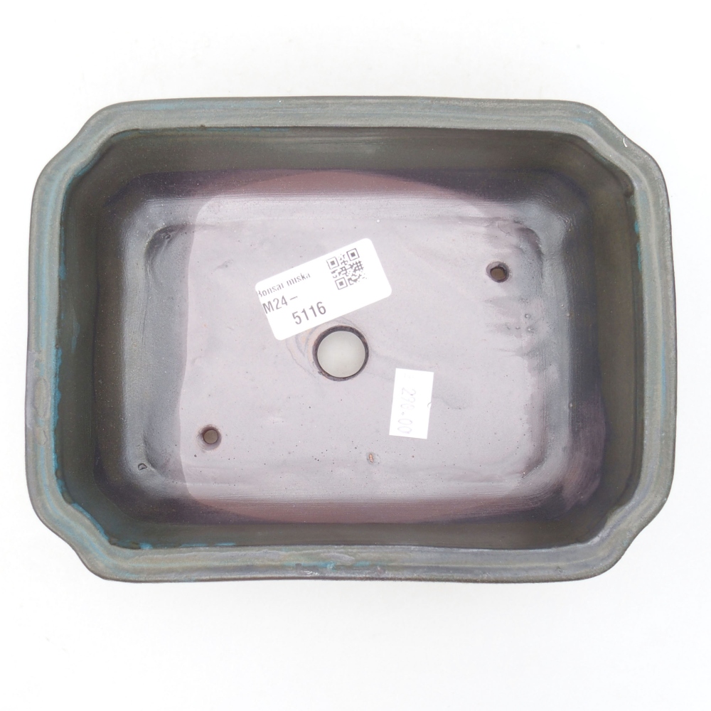 Keramik-Bonsaischale 18 x 13,5 x 5 cm, Farbe grau