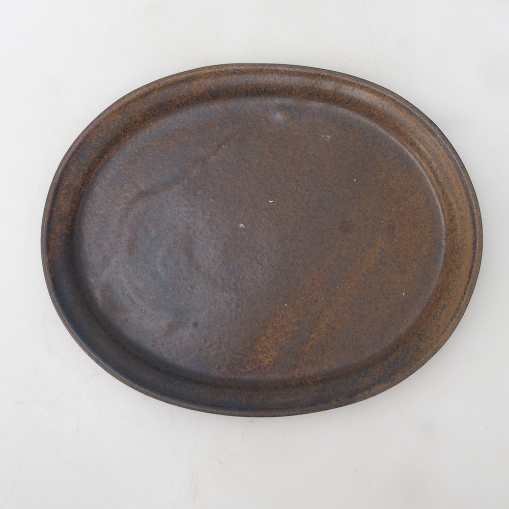 Bonsaischale oval M – 22,5 x 18 x 1,5 cm – braun