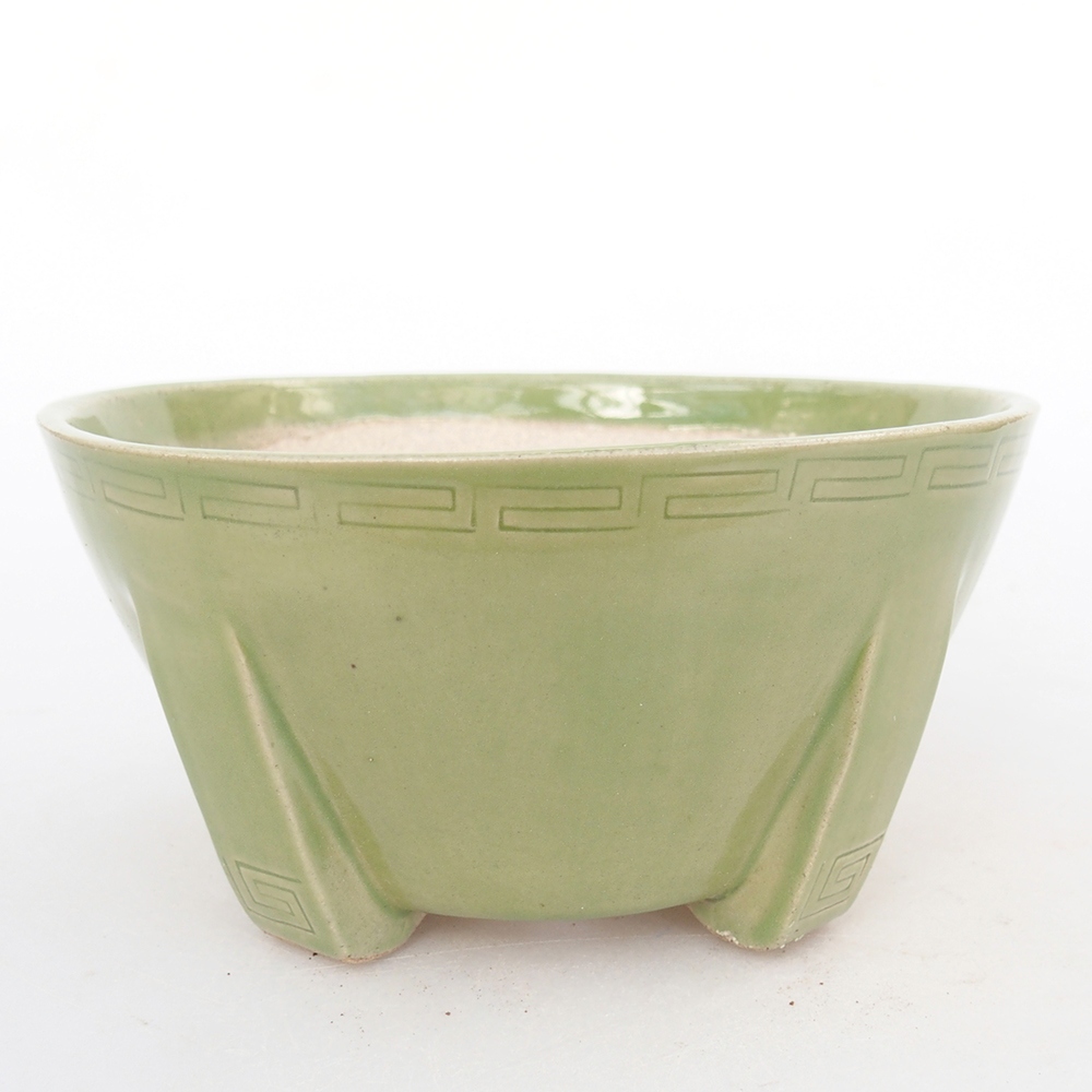 Bonsaischale aus Keramik 13,5 x 13,5 x 6,5 cm, grün