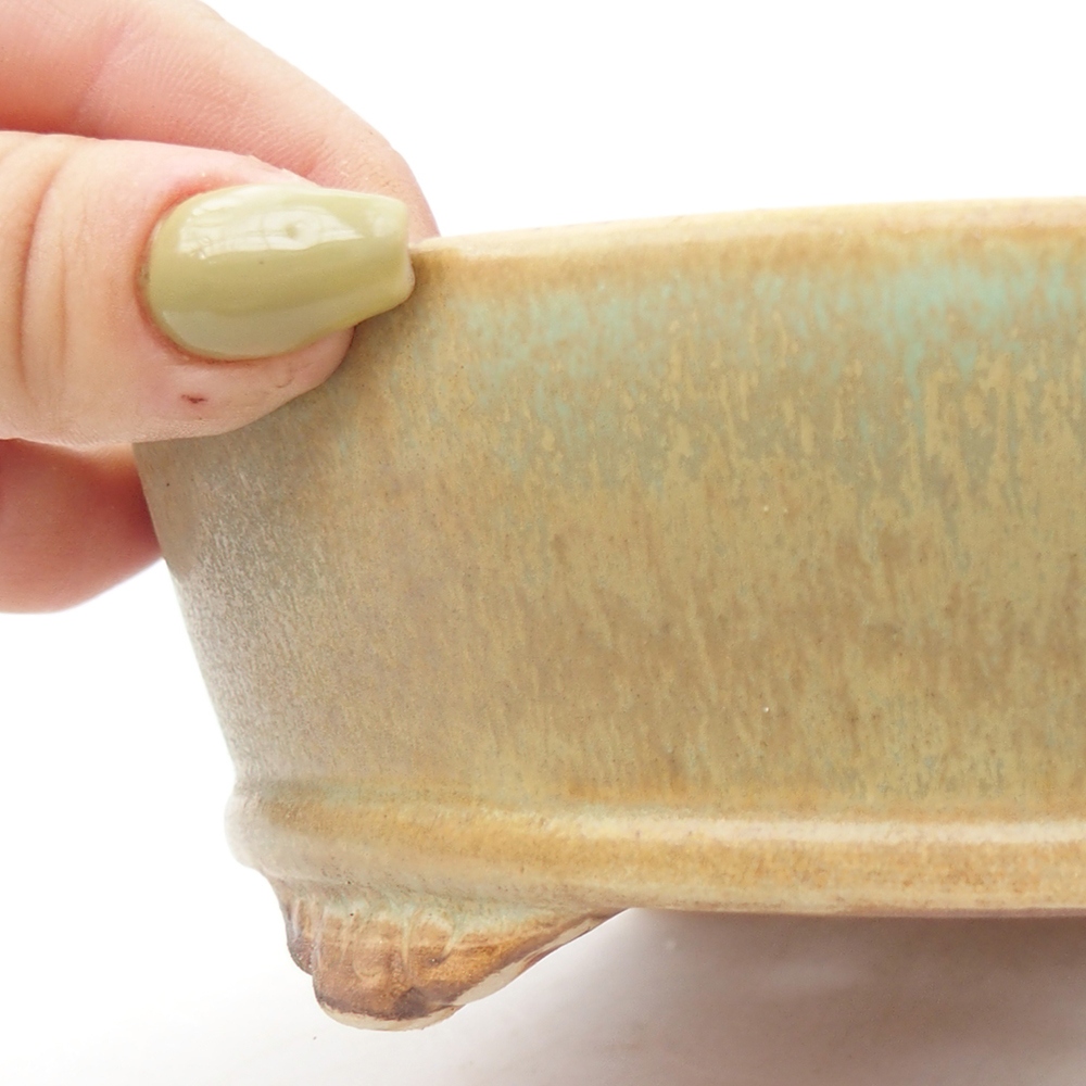 Keramik-Bonsaischale 17,5 x 17,5 x 5 cm, Farbe Grün