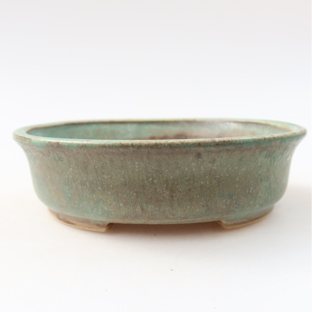 Keramik-Bonsai-Schale 12,5 x 11,5 x 3,5 cm, Farbe: grün