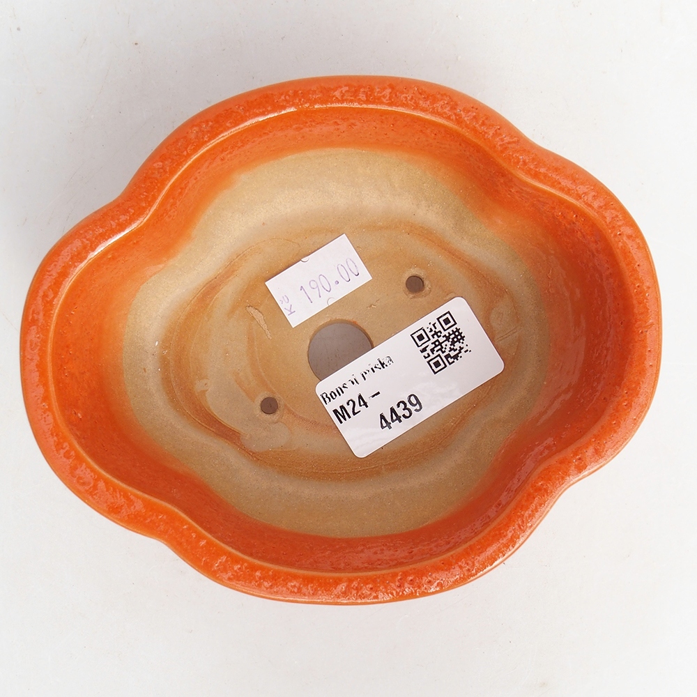 Keramik-Bonsaischale 13 x 10,5 x 5,5 cm, Farbe Orange