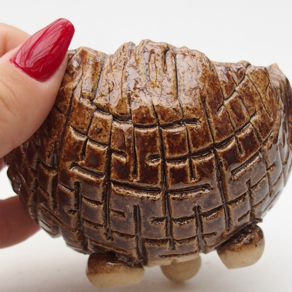 Keramikschale 9 x 8 x 6,5 cm , Farbe braun