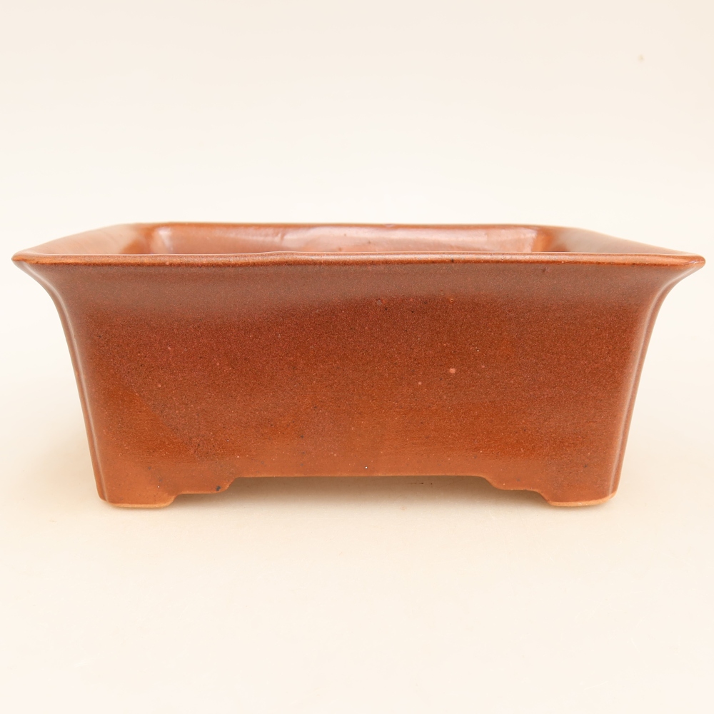 Keramik-Bonsai-Schale 18 x 14 x 7 cm, Farbe: weinrot