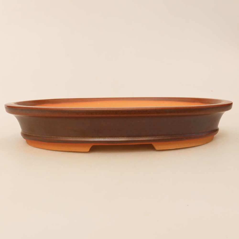 Keramikschale  21 x 14,5 x 3,5 cm, Farbe: braun