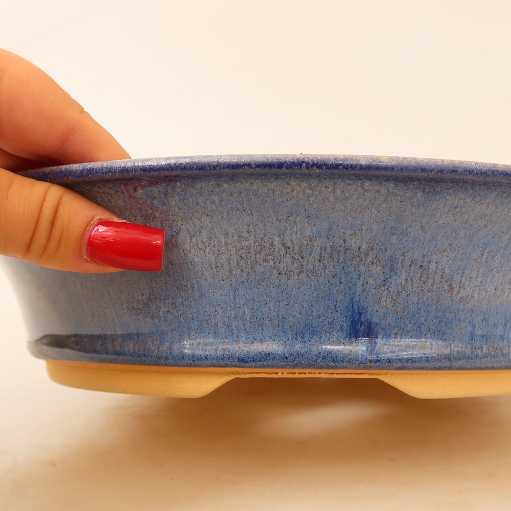 Keramik-Bonsai-Schale 25 x 25 x 6 cm, Farbe: Blau
