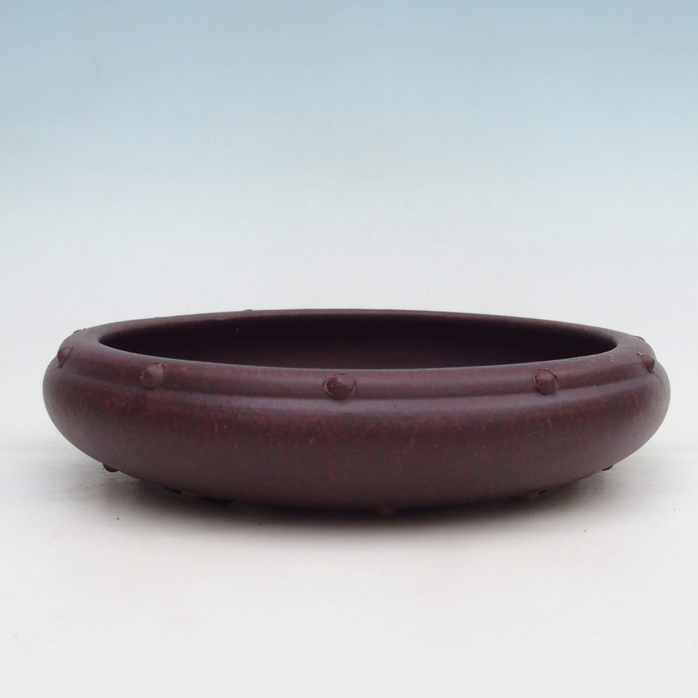 Bonsaischale aus Keramik 21 x 21 x 5 cm, braun