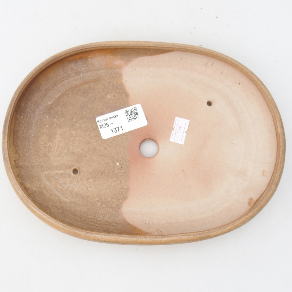 Bonsaischale aus Keramik 22,5 x 16,5 x 3 cm, Farbe beige