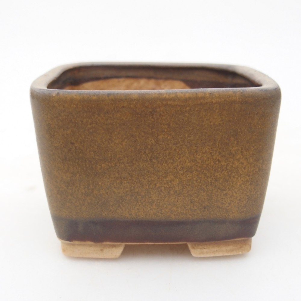 Bonsaischale aus Keramik 6 x 6 x 4,5 cm, braun