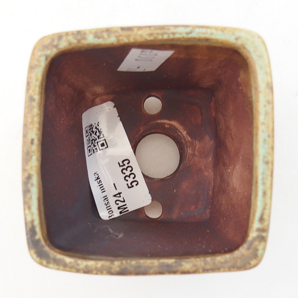 Bonsaischale aus Keramik 6,5 x 6,5 x 7 cm,  Farbe Grün