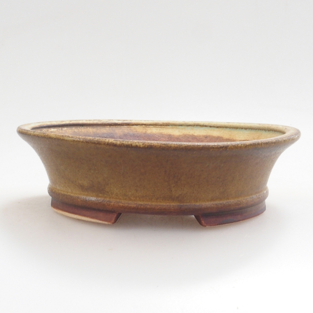 Bonsaischale aus Keramik 13,,5 x 12 x 3,5 cm, Farbe Grün