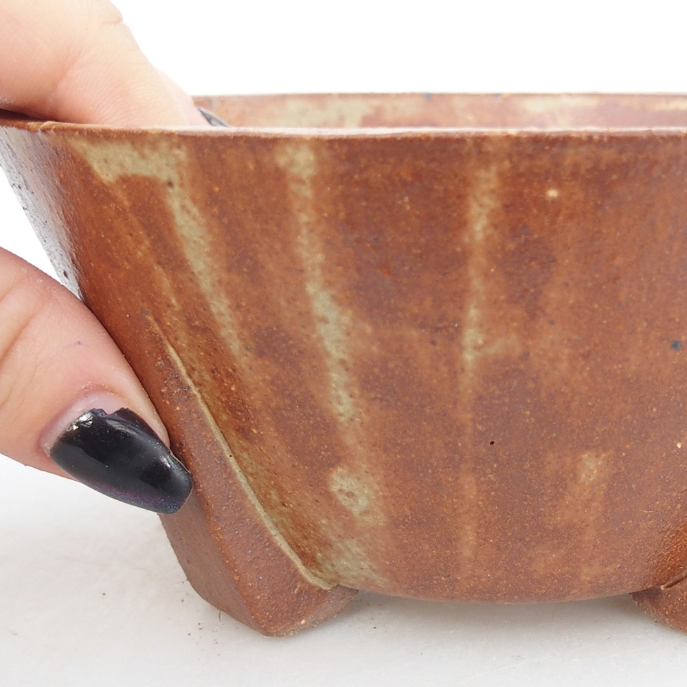 Bonsaischale aus Keramik 13,5 x 13,5 x 6,5 cm, braun