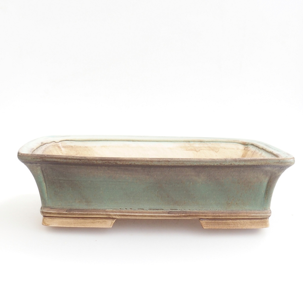 Bonsaischale aus Keramik 29,5 x 25 x 7,5 cm, grün
