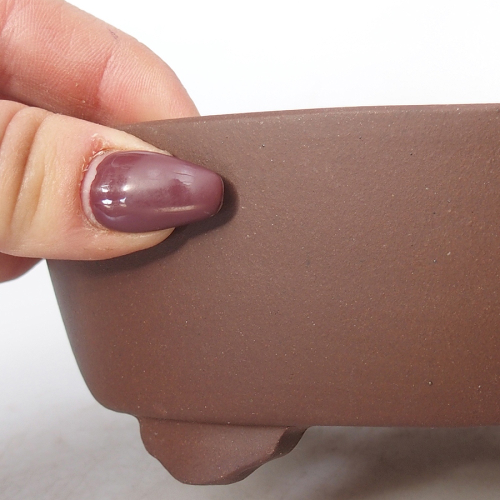 Keramik-Bonsaischale 15,5 x 12 x 5,5 cm, Farbe braun