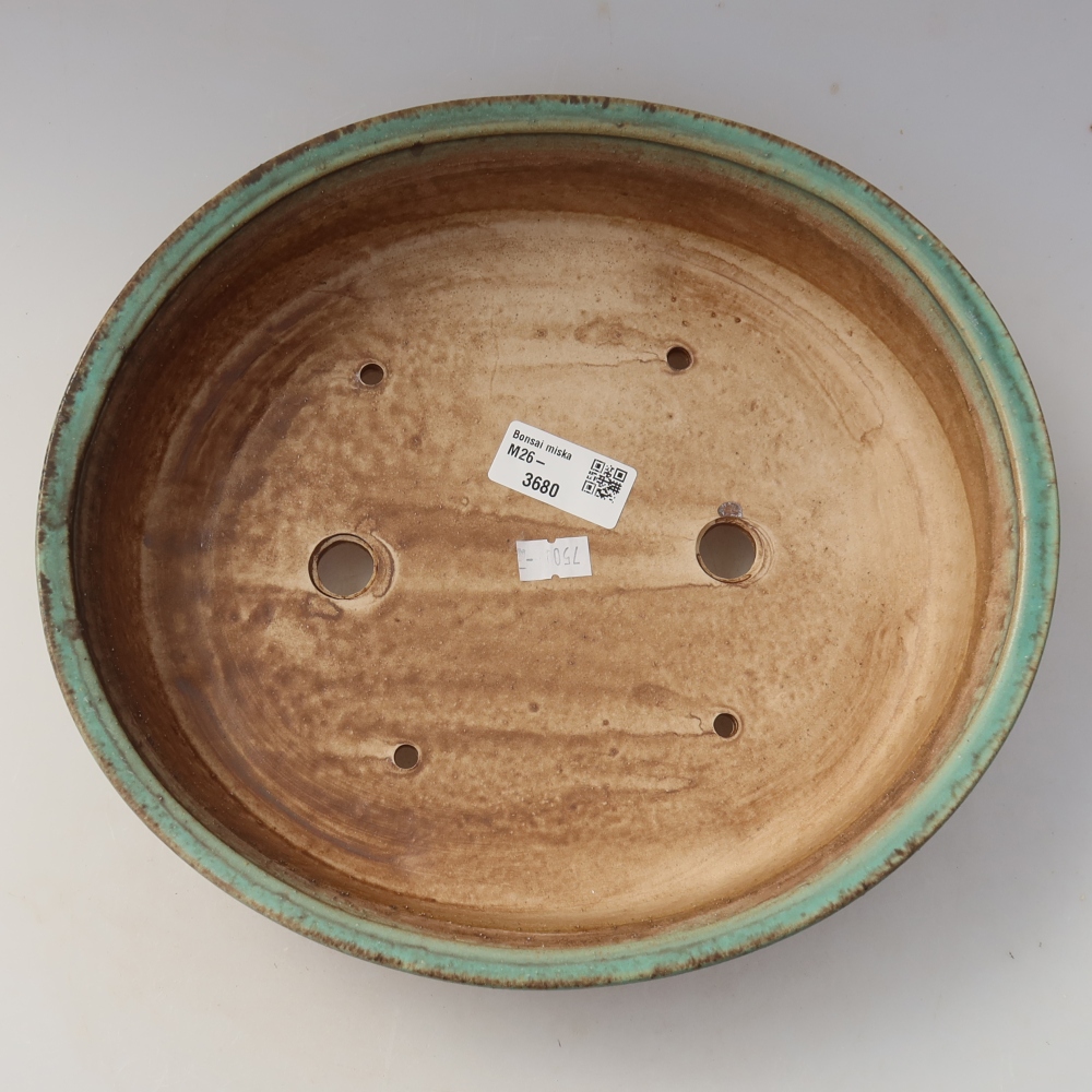 Keramik-Bonsai-Schale 26 x 24 x 6 cm, Farbe: grün