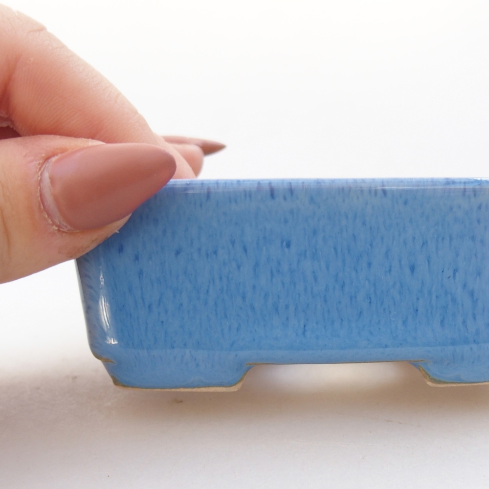 Bonsaischale aus Keramik 8,5 x 7 x 3,5 cm, Farbe blau
