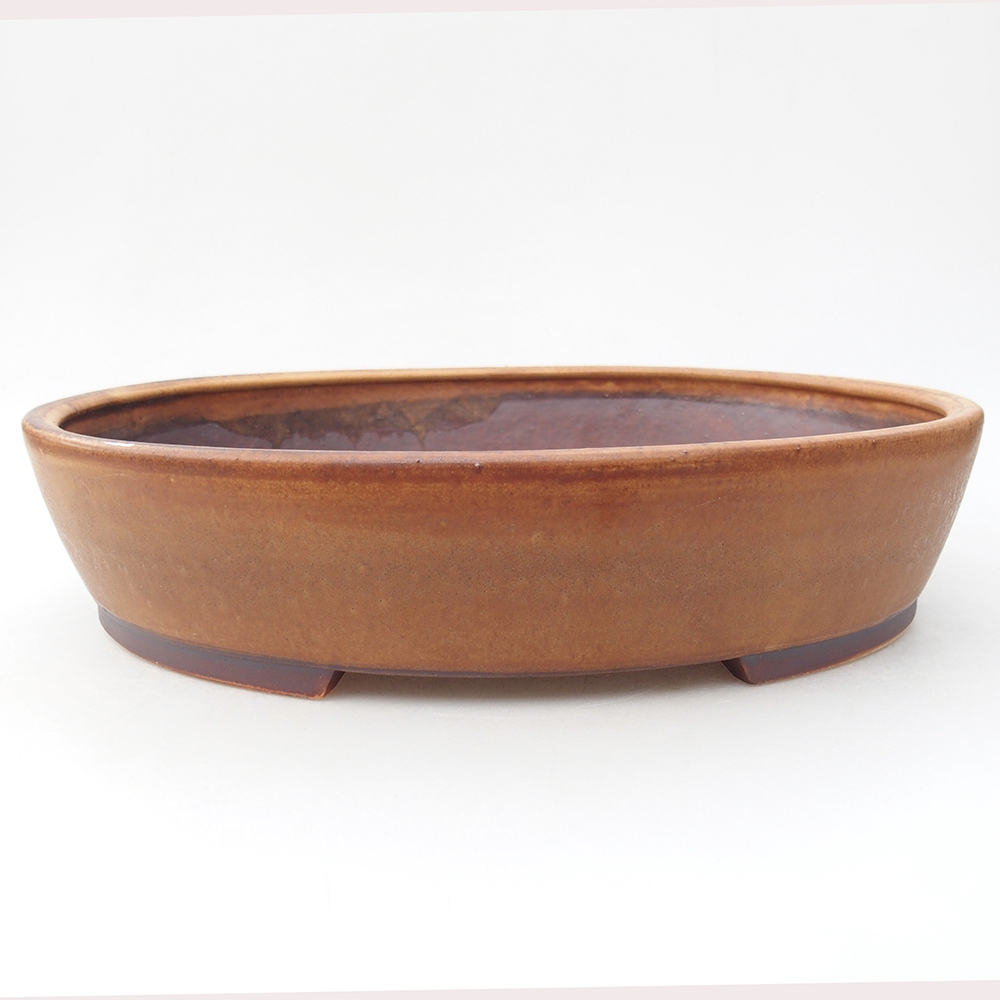 Keramik-Bonsaischale 24 x 28 x 6  cm, Farbe braun