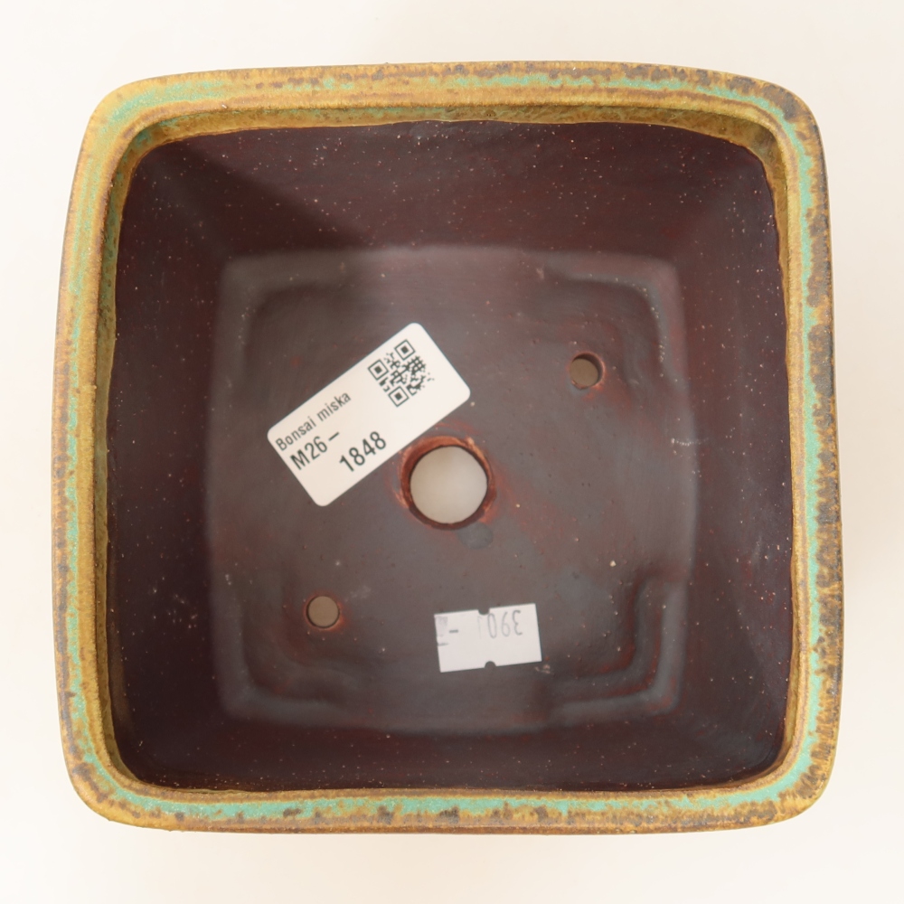 Bonsaischale aus Keramik 13 x 13 x 8 cm, grün