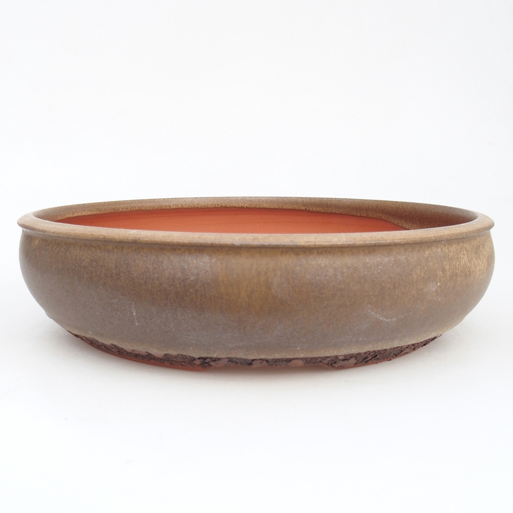 Bonsaischale aus Keramik 25 x 25 x 6,5 cm, braun