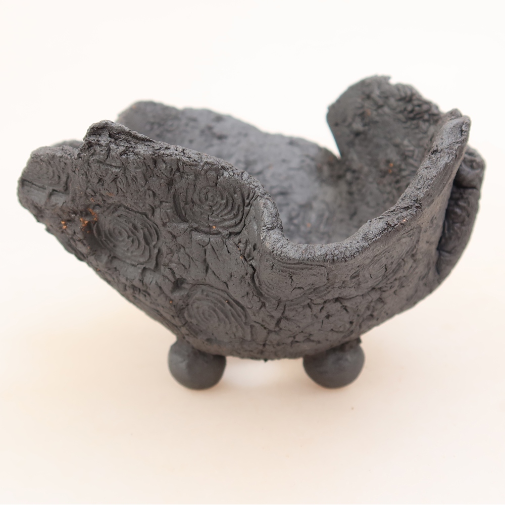 Keramikschale  11,5 x 10,5 x 7 cm, metallfarben
