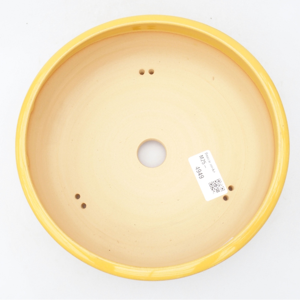 Keramik-Bonsaischale 20,5 x 20,5 x 6 cm, Farbe Gelb