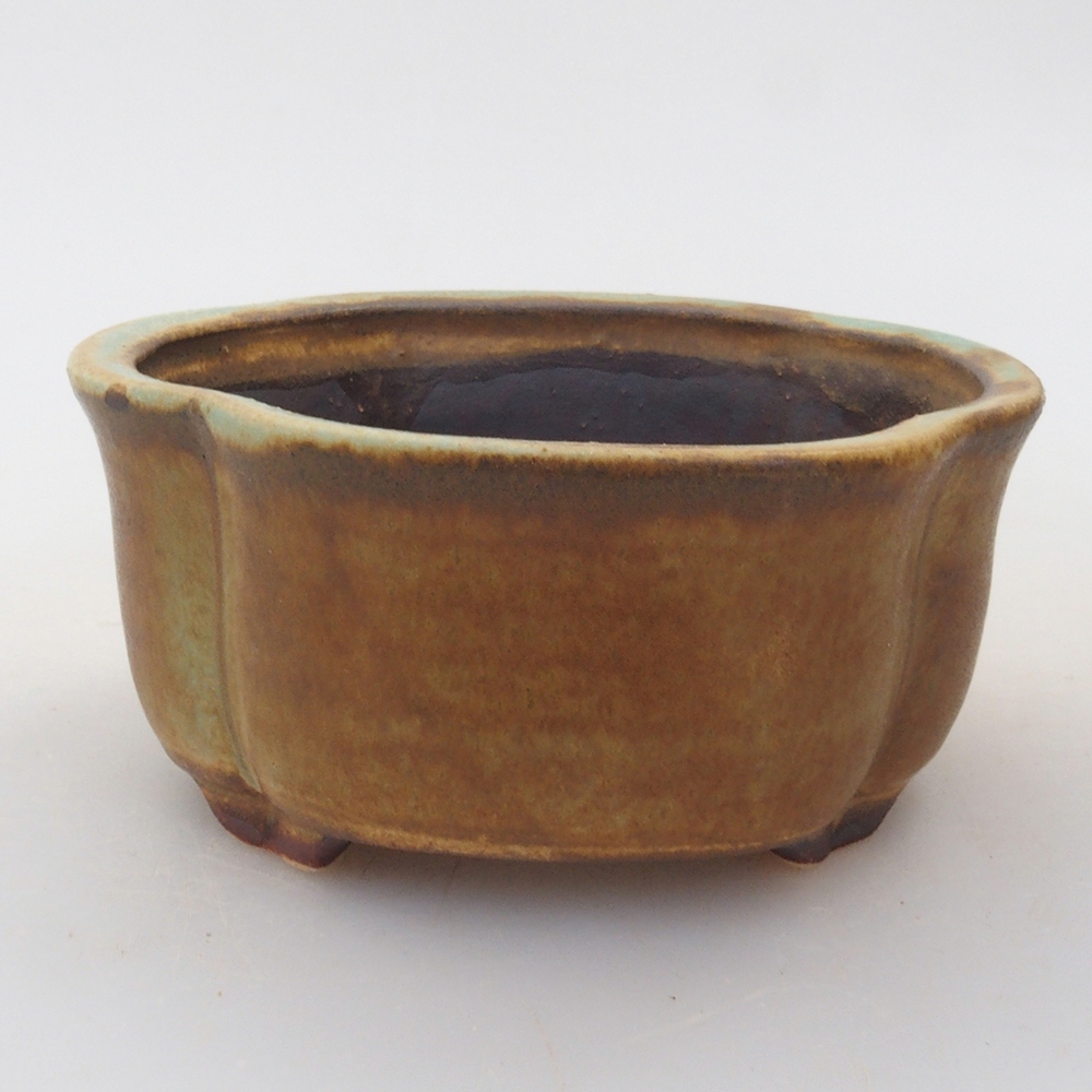 Bonsaischale aus Keramik 7,5 x 7 x 3,5 cm, Farbe braun