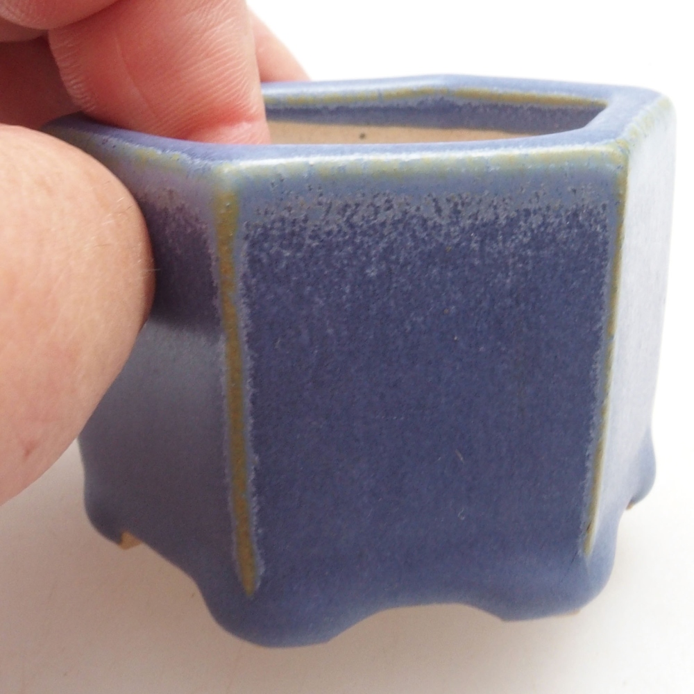 Mini-Bonsaischale 6 x 5,5 x 4 cm, Farbe blau