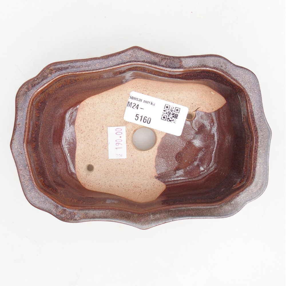 Keramik-Bonsaischale  15,5 x 11,5 x 4,5 cm, Farbe braun