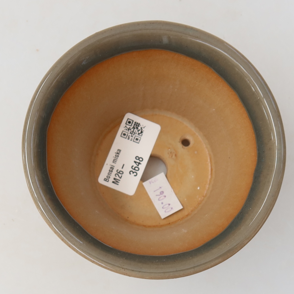 Keramik-Bonsai-Schale 11 x 11 x 7 cm, Farbe: grau