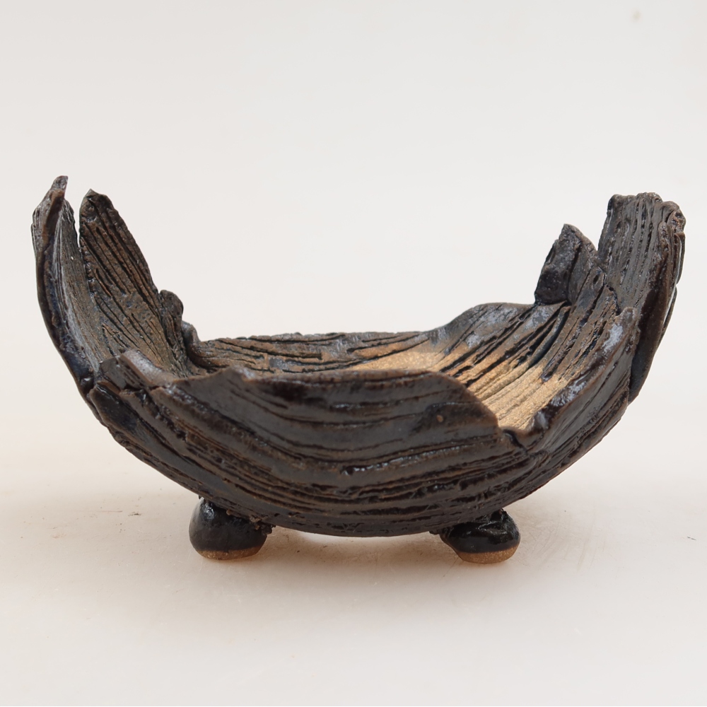 Keramikschale  11 x 8,5 x 6,5 cm, Farbe: Schwarz-Grün