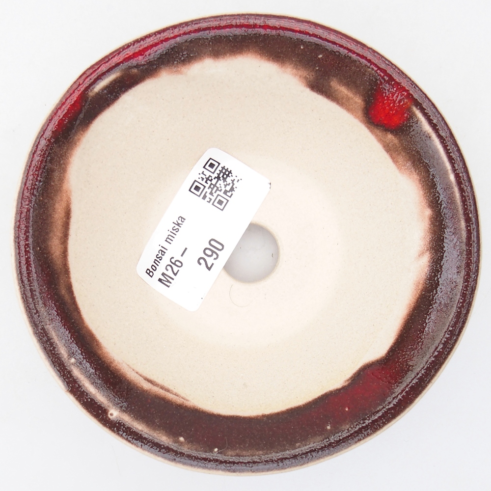 Mini-Bonsaischale 10,5 x 10,5 x 3,5 cm, Farbe rot