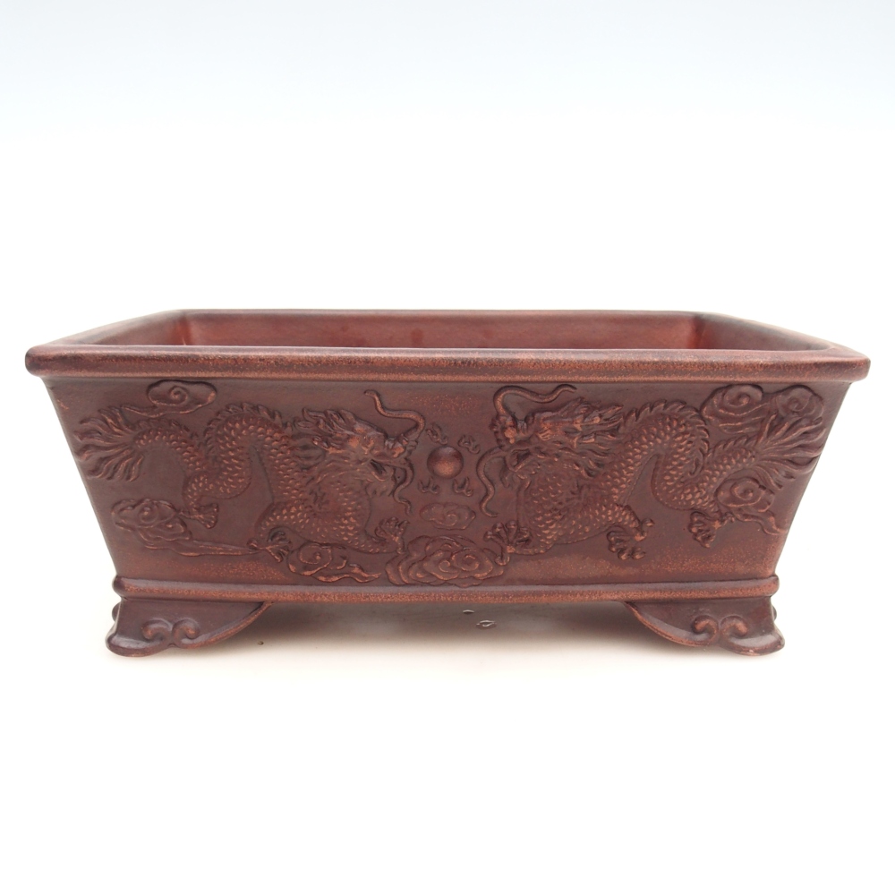 Bonsaischale aus Keramik 28 x 20,5 x 11 cm, braun
