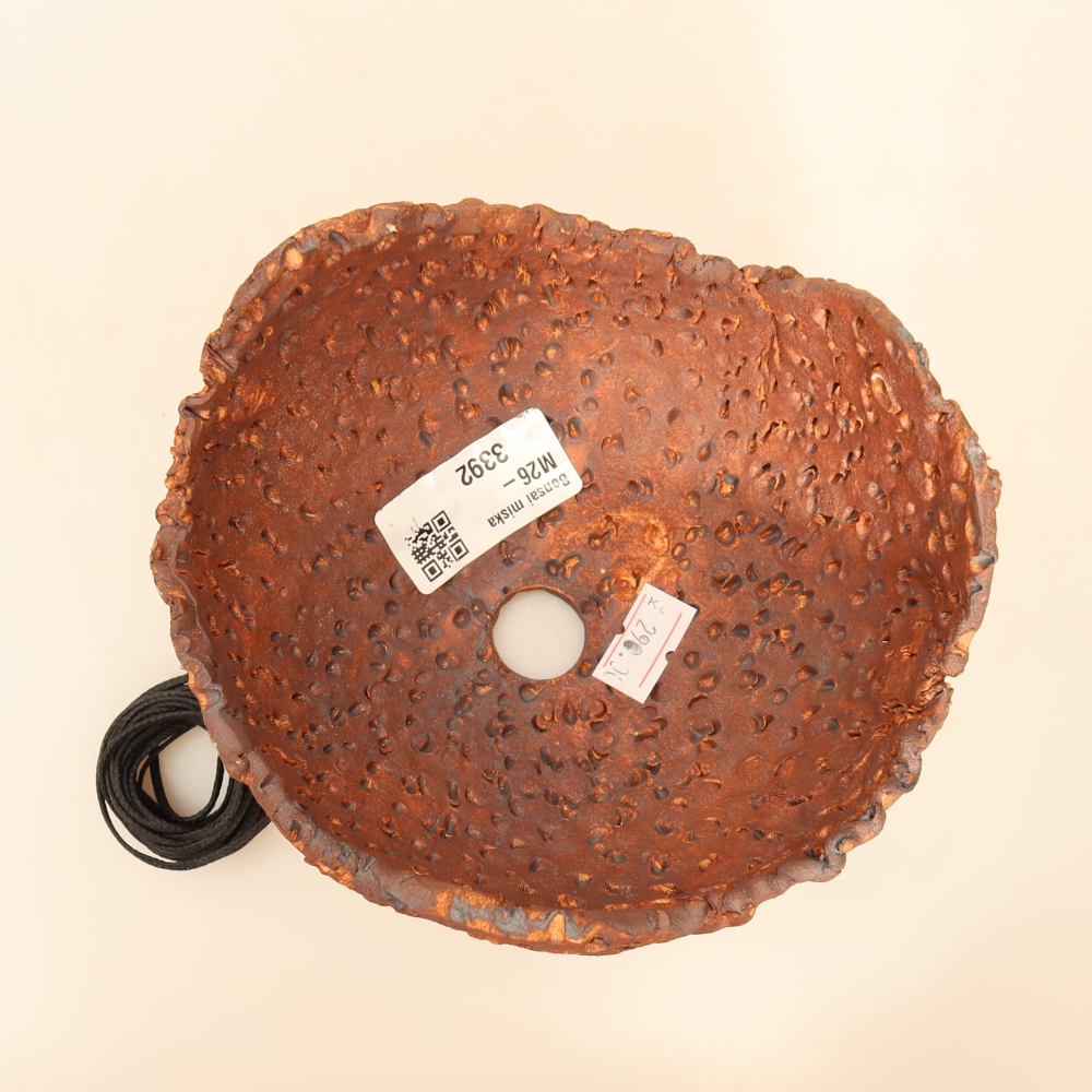 Keramikschale für Kokedama, 14 x 13 x 9 cm, Farbe: Braun
