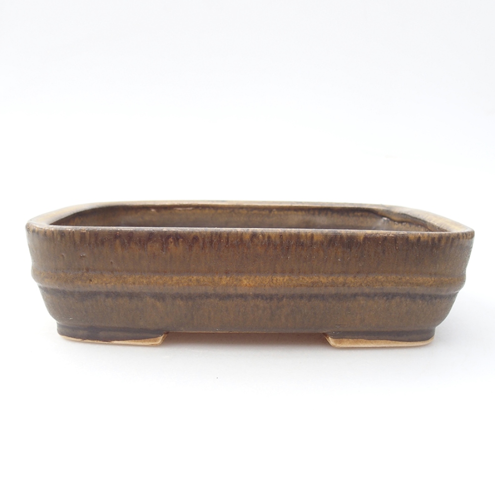Bonsaischale aus Keramik 17,5 x 14 x 4,5 cm, Farbe braun