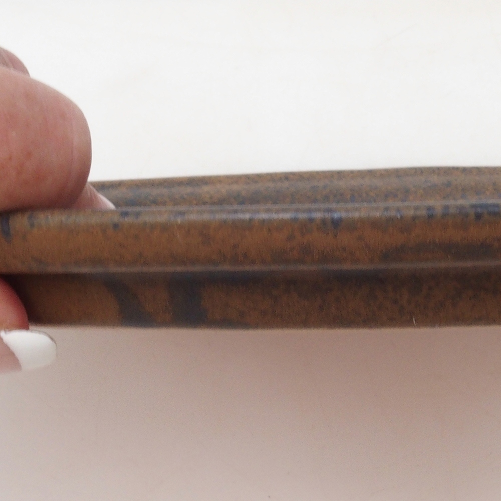 Bonsaischale oval M – 22,5 x 18 x 1,5 cm – braun
