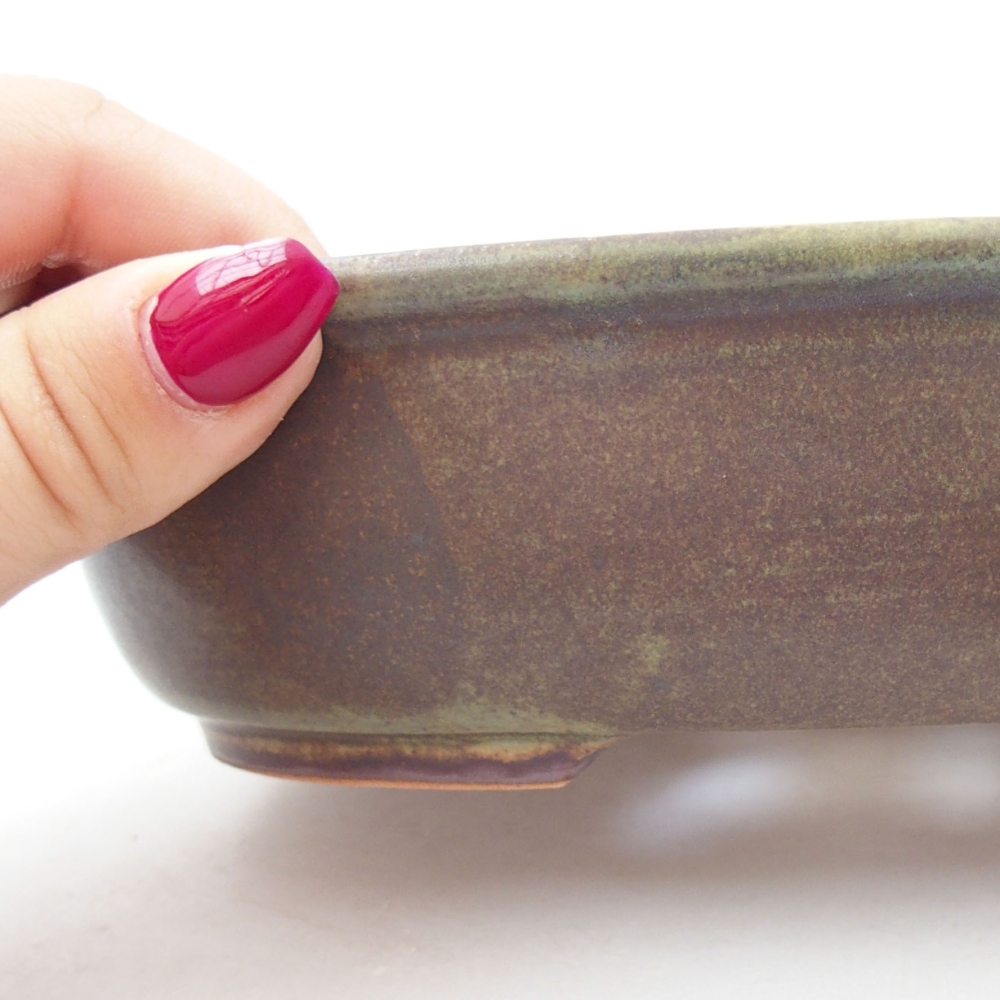 Keramik-Bonsaischale 19 x 15 x 5 cm, Farbe Grün